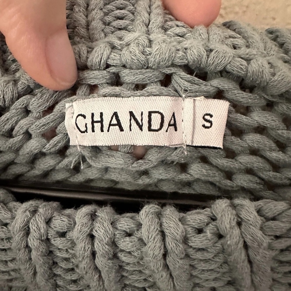 Ghanda Light Blue Oversized Crewneck Sweater - Picture 5 of 9